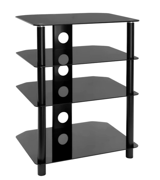Four-Tiered Glass A/V Media Stand