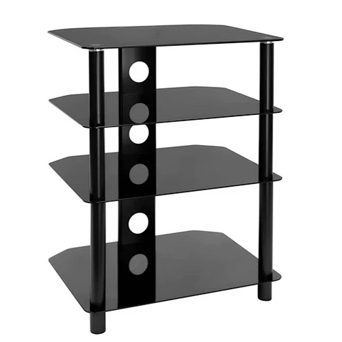 Four-Tiered Glass A/V Media Stand